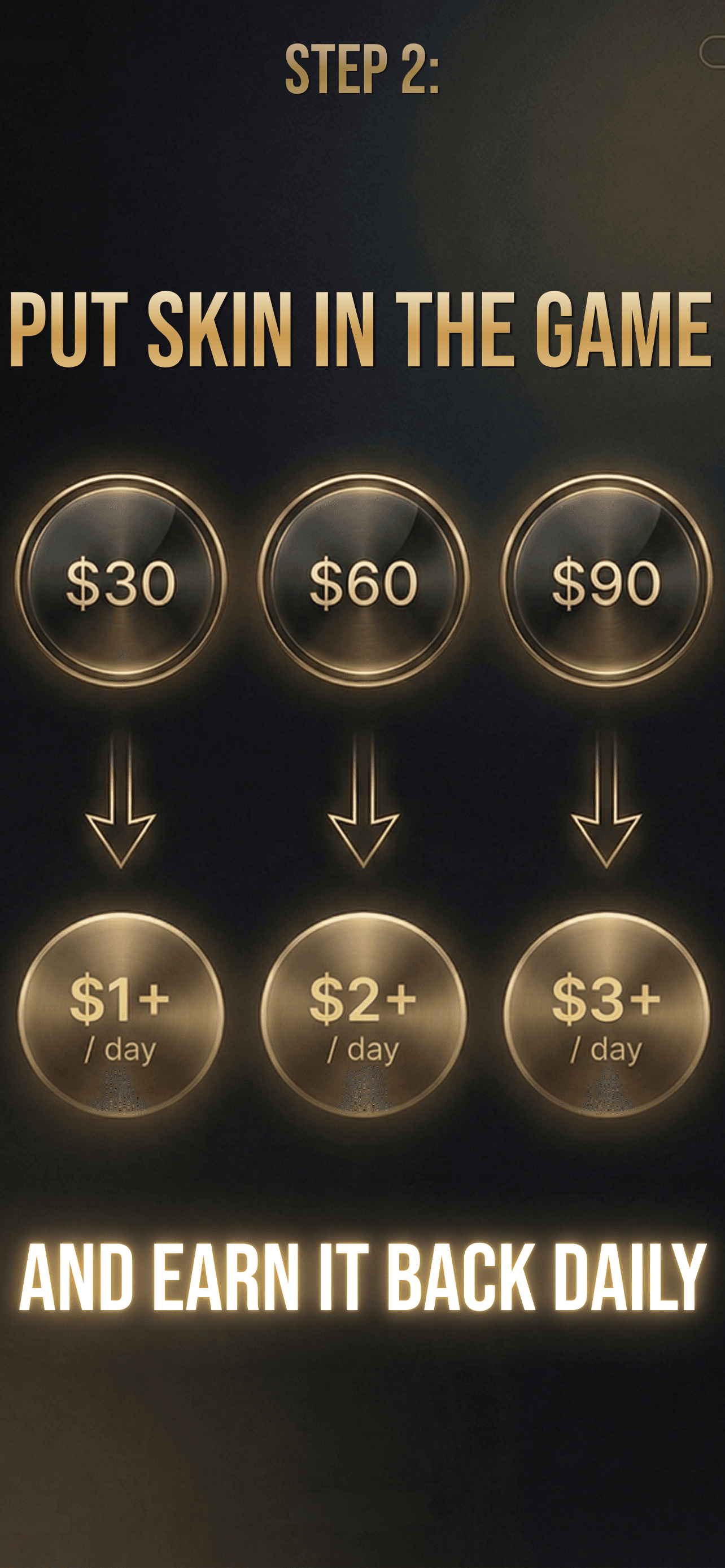 Protagonist app screen for adding financial stakes to a goal